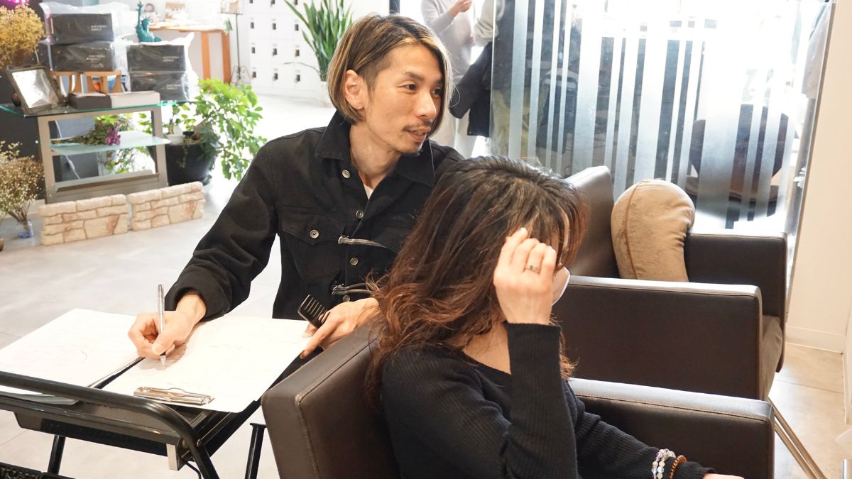 福岡市西区の美容室ROSE HIPのカウンセリング例